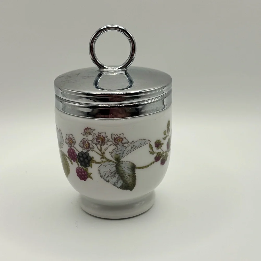 Royal Worcester Porcelain Egg Coddler Berry Pattern Made in England